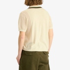Brain Dead Men's Logo Head Knit Polo in Natural