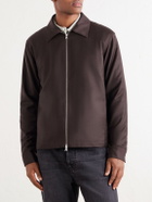 NN07 - Alban 10052 Brushed Wool-Blend Flannel Blouson - Brown