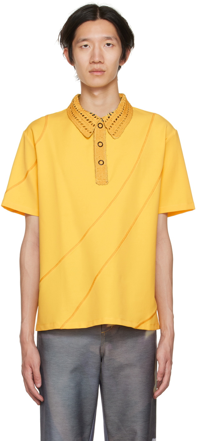 PONDER.ER SSENSE Exclusive Yellow Lane Polo