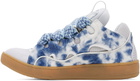 Lanvin SSENSE Exclusive Blue Curb Washed Denim Sneakers