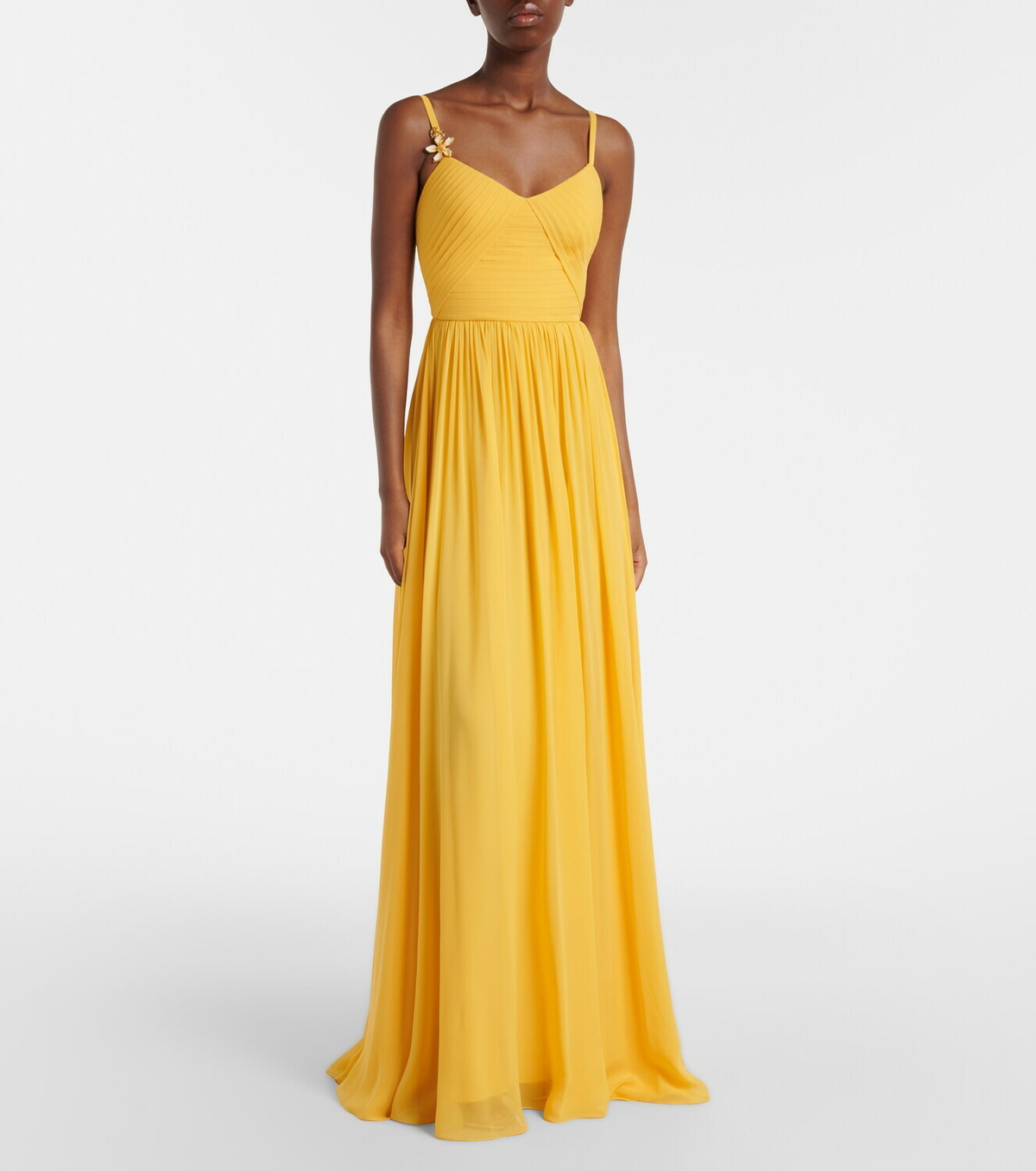 Elie Saab Embellished scarf-detail silk gown