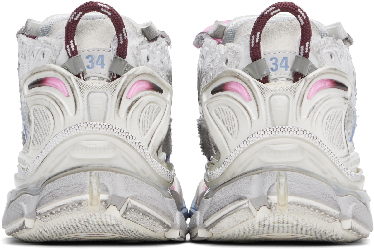 Balenciaga White & Multicolor Runner Gradient Sneakers  display picture 2
