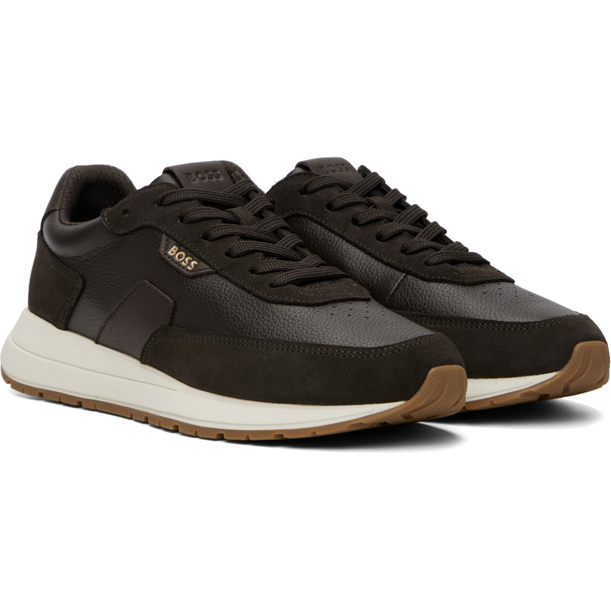 BOSS Brown Leather Sneakers