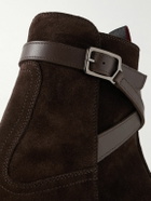 Christian Louboutin - Rosalio Jodhpur Buckled Leather-Trimmed Suede Chelsea Boots - Brown