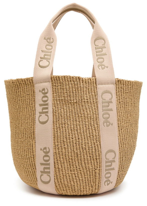 Photo: Chloe Woody Logo-embroidered Raffia Basket bag - Beige - One Size