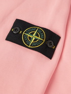 Stone Island - Garment-Dyed Logo-Appliquéd Cotton-Jersey Hoodie - Pink