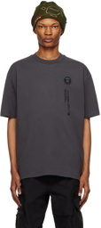 AAPE by A Bathing Ape Black Embroidered T-Shirt