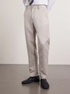 Canali - Straight-Leg Wool and Linen-Blend Twill Suit Trousers - Neutrals