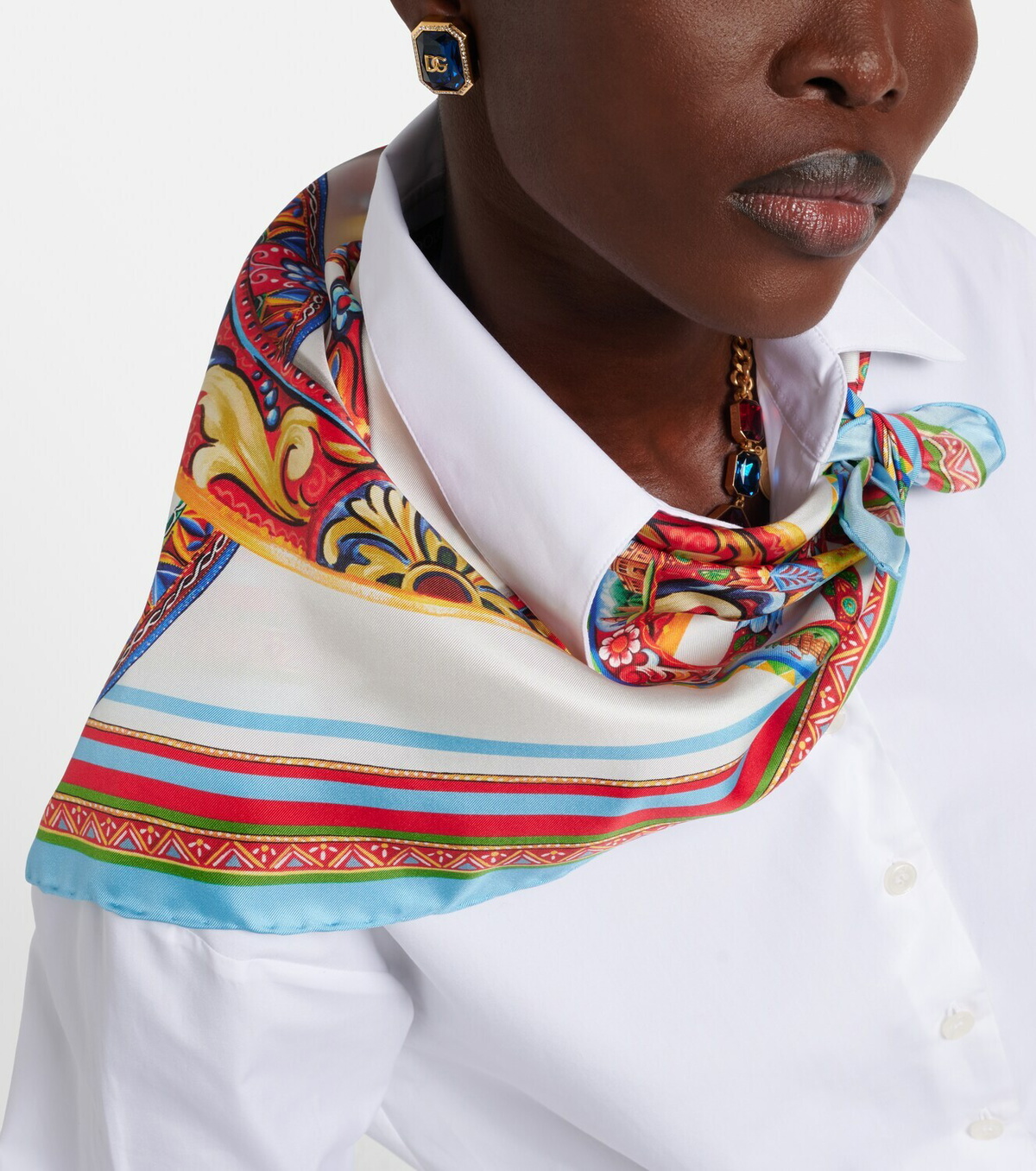 Dolce&Gabbana Carretto silk twill scarf