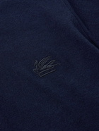 Etro - Logo-Embroidered Cotton and Cashmere-Blend Polo Shirt - Blue