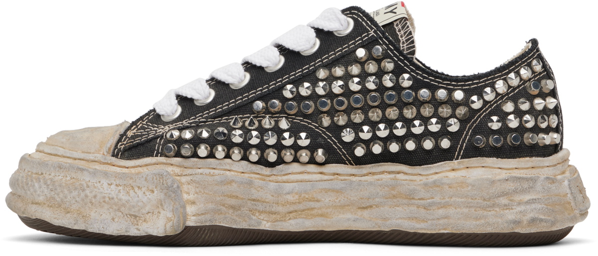 Maison MIHARA YASUHIRO Black Peterson23 OG Sole Studded Canvas Low-Top Sneakers
