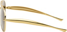 Bottega Veneta Gold Sardine Aviator Sunglasses