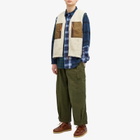 Café Mountain Men's Reversible Mountain Fleece Vest in Natural/Moss