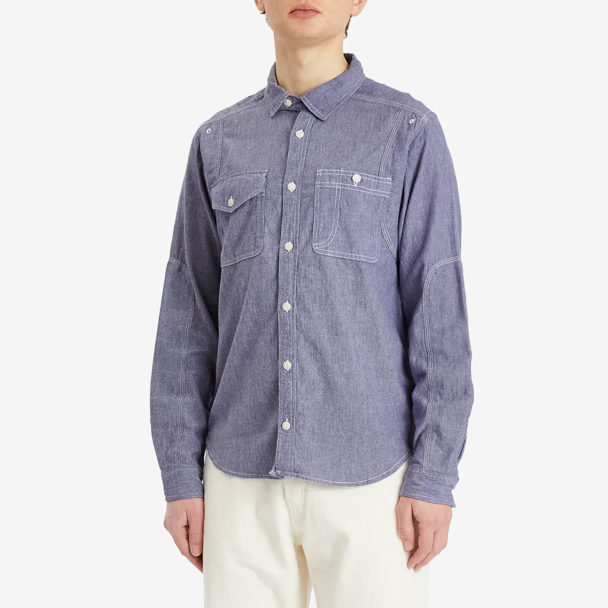 Dubbleware Men's Brockton Reinforced Chambray Shirt in Dark Navy