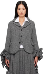Comme des Garçons Comme des Garçons Gray Tweed Blazer