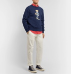 Polo Ralph Lauren - Printed Fleece-Back Cotton-Blend Jersey Sweatshirt - Blue