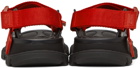 Alexander McQueen Red & Black Tread Sandals