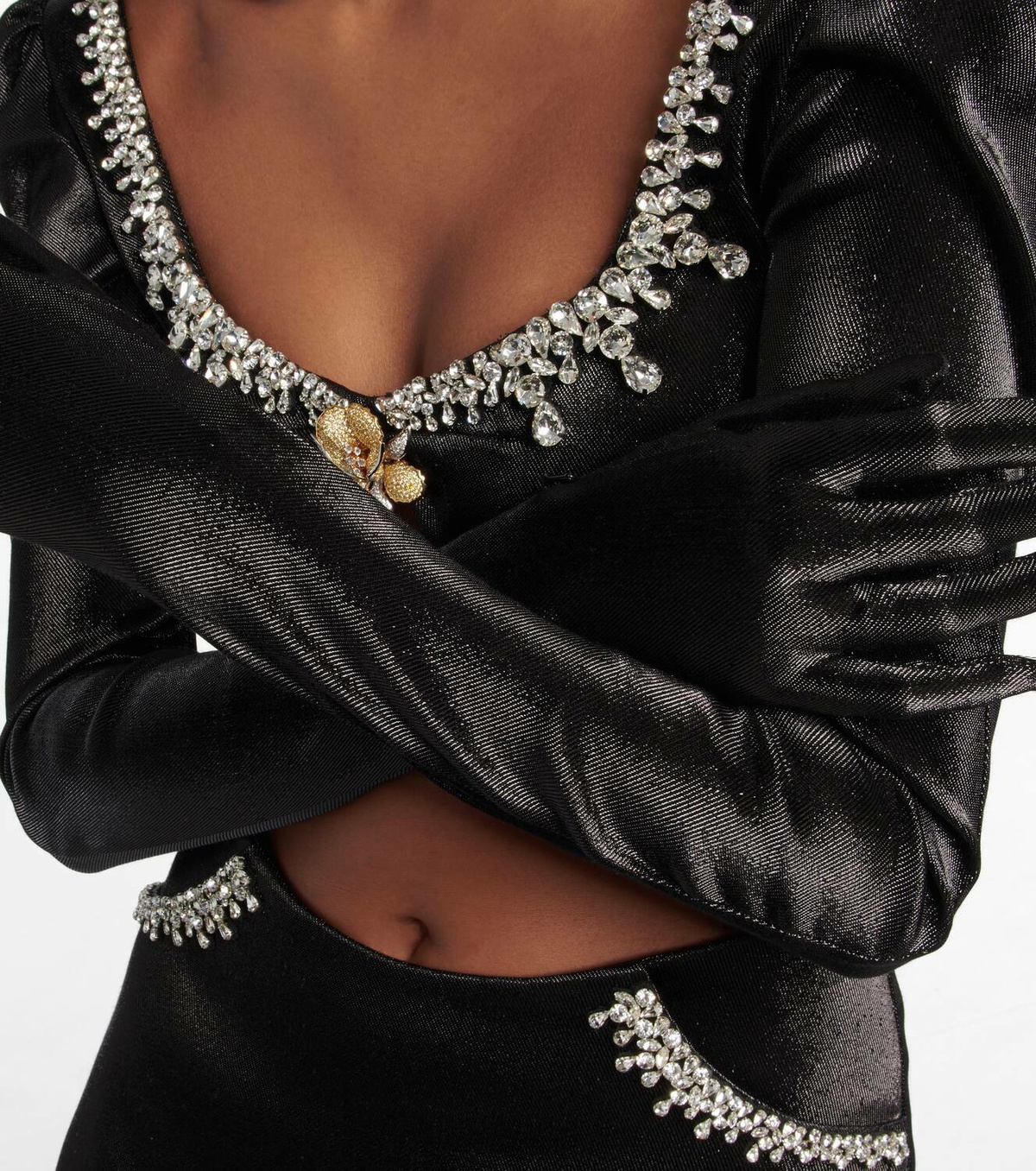 Miss Sohee Embellished bra top with gloves