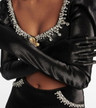 Miss Sohee Embellished bra top with gloves