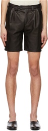 Magliano Black Leather Scouts Shorts