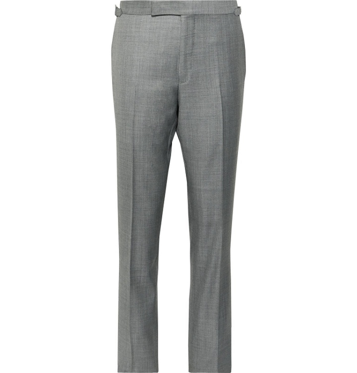 Photo: TOM FORD - Grey O'Connor Slim-Fit Super 110s Wool-Sharkskin Suit Trousers - Gray