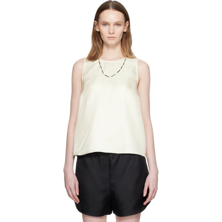 Photo: Loulou de Saison Off-White Gema Sleeveless Silk Top