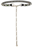 Etro Embellished Leather Chain Belt Black