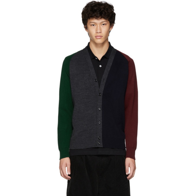 Photo: Comme des Garcons Homme Deux Multicolor Charles Kirk Edition Base Cardigan