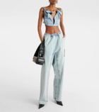 Y/Project Ruffled denim bra top