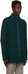 MM6 Maison Margiela Green Raw Edge Sweater
