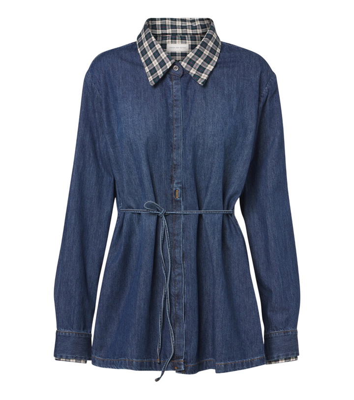 Photo: Dries Van Noten Checked denim shirt
