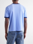 Husbands - Distressed Cotton-Jersey T-Shirt - Blue