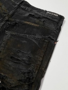 Balenciaga - Super Destroyed Wide-Leg Distressed Jeans - Black