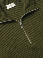 Altea - Ribbed Virgin Wool Half-Zip Sweater - Green