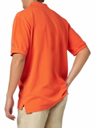 MC2 Saint Barth Man Orange Piquet Polo With St. Barth Logo And Vintage Effect