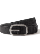 SAINT LAURENT - 2.3cm Textured-Leather Belt - Black