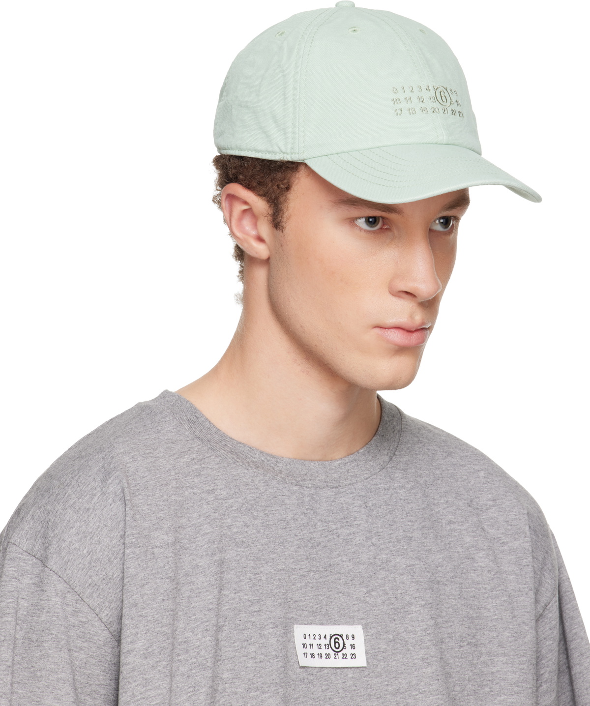 MM6 Maison Margiela Green Embroidered Logo Cap