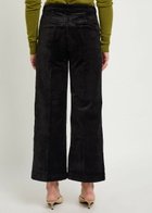 Paige Anessa Wide-leg Velvet Trousers Black
