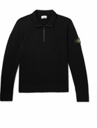 Stone Island - Logo-Appliquéd Wool-Blend Half-Zip Sweater - Black