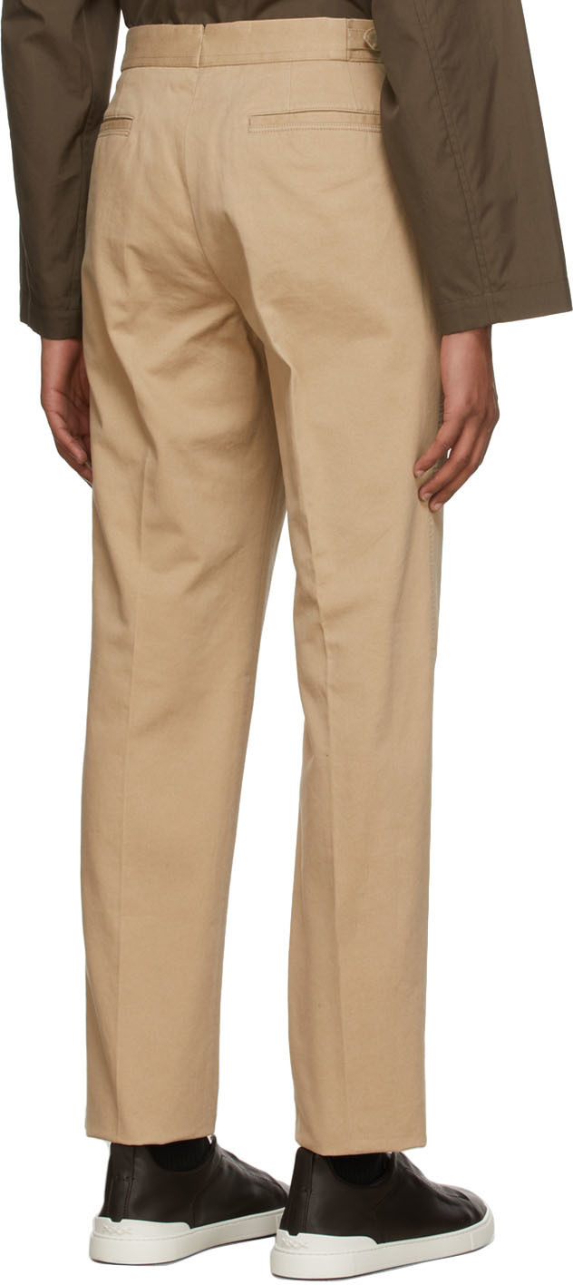 Ring Jacket Tan Cotton Twill Double Pleat Military Trousers