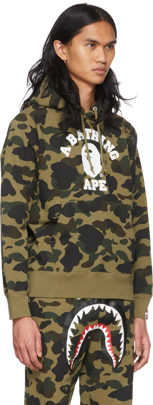 Dark green best sale bape hoodie