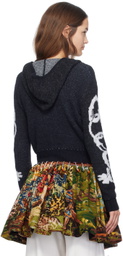 Chopova Lowena Black Chain Link Hooded Cardigan