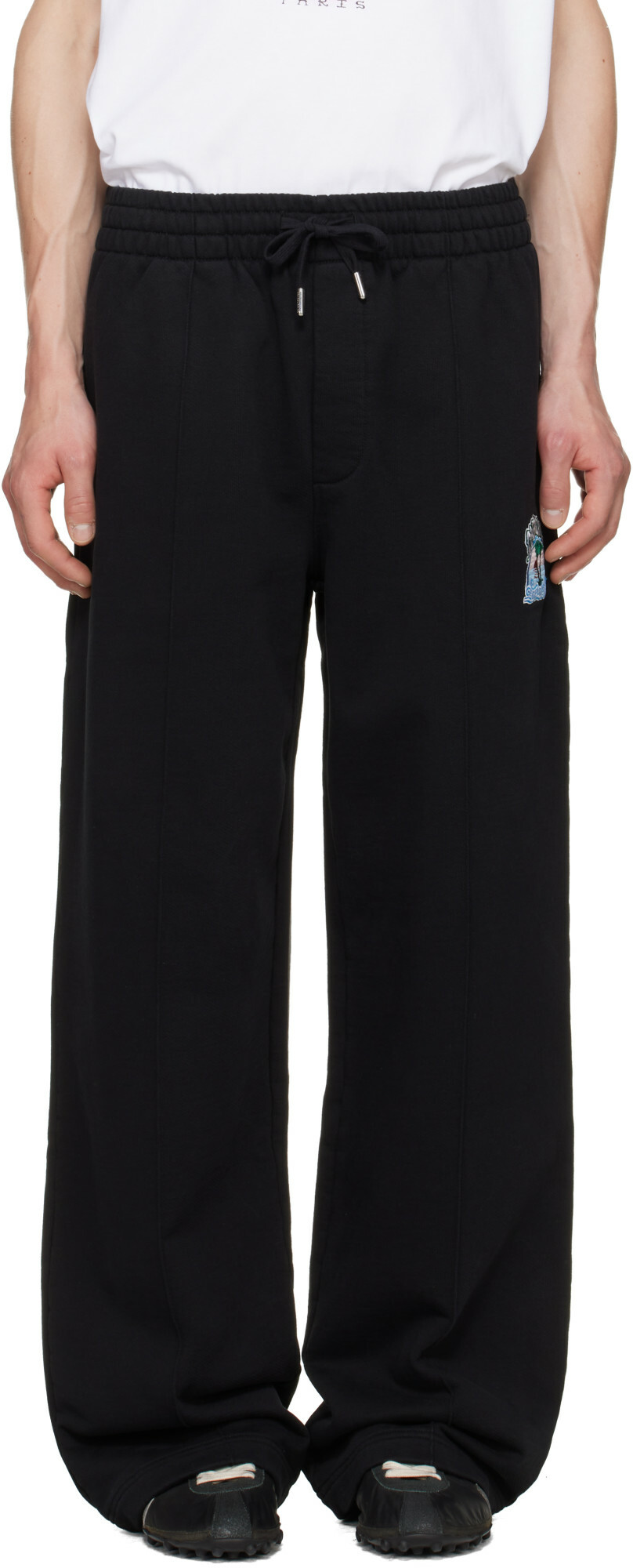 Casablanca Black Embroidered Classic Sweatpants