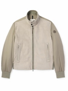 Moncler - Suede and Shell Jacket - Brown