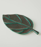 L'Objet Cenote Leaf Medium porcelain platter