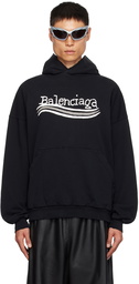 Balenciaga Black Printed Hoodie