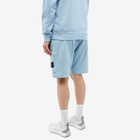 Stone Island Men's Brushed Cotton Sweat Shorts in Sky Blue