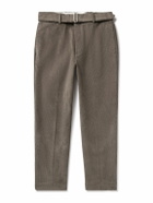 Officine Générale - Hoche Slim-Fit Straight-Leg Belted Cotton-Blend Corduroy Trousers - Brown