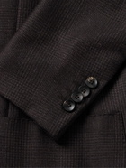 Lardini - Double-Breasted Prince of Wales Checked Virgin Wool Suit Jacket - Brown