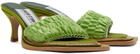 Sinéad O’Dwyer Green Tabitha Ringwood Edition Satin & Leather Heels